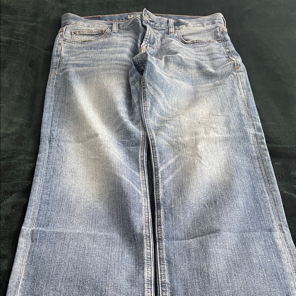 Express Kingston Denim Blue Straight Jeans